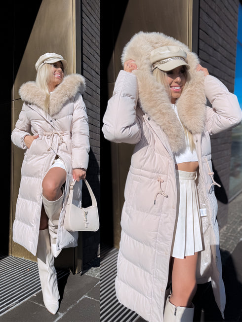 Long jacket "WINTER WEAR FC83" - LIGHT BEIGE